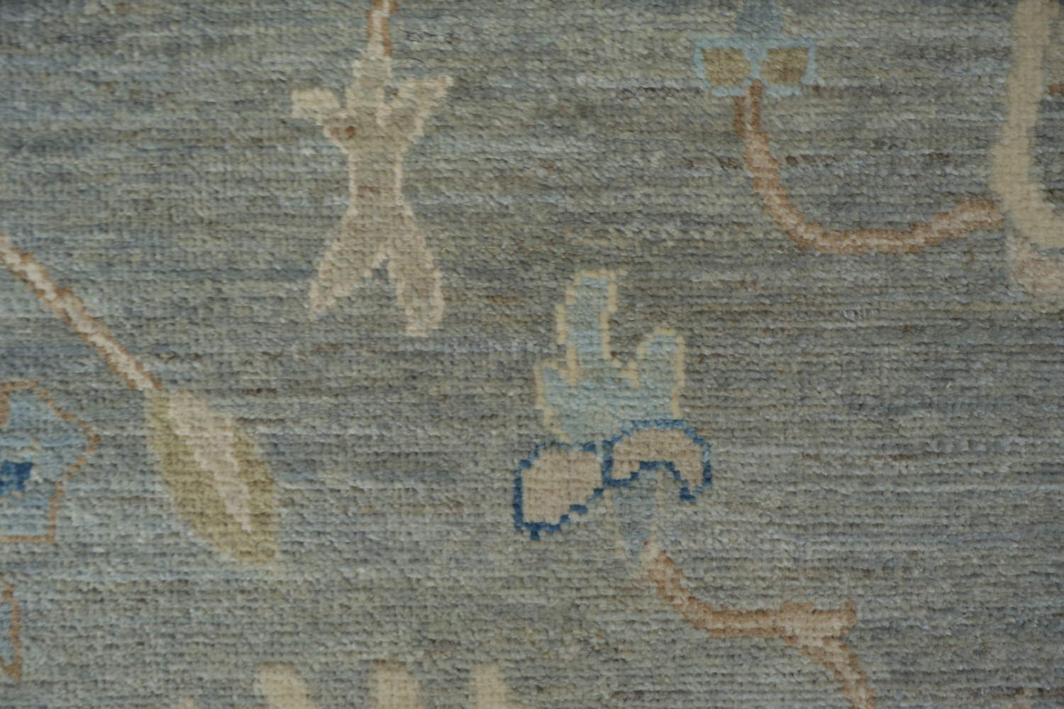 Vegetable Dye Gray Oushak Turkish Area Rug 9x12