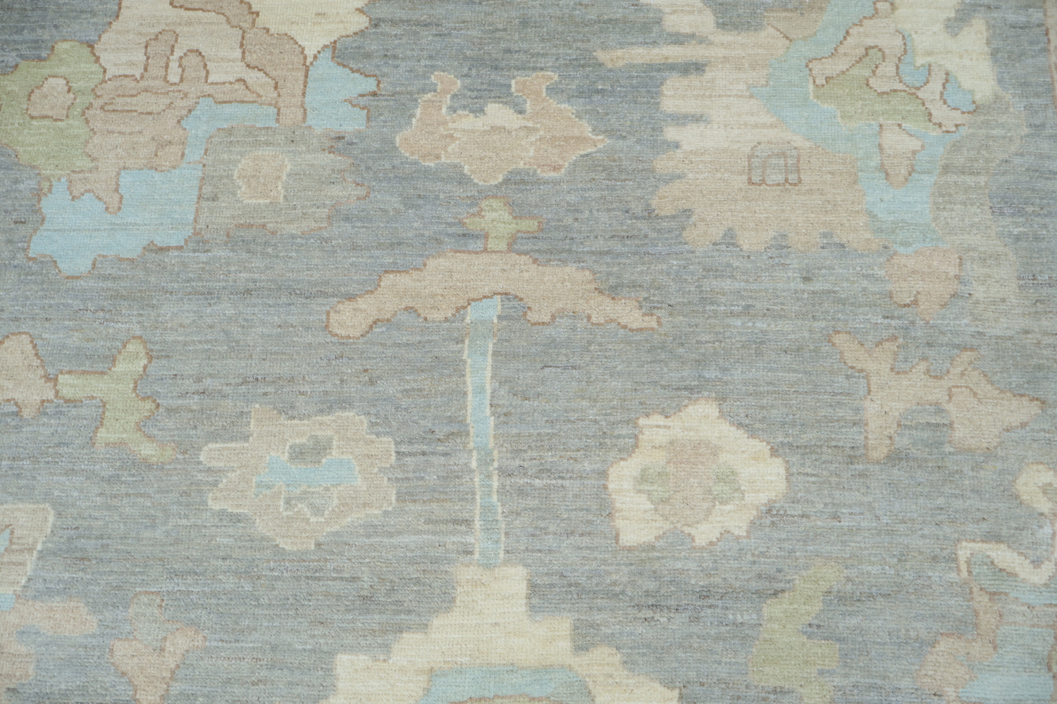 Vegetable Dye Gray Oushak Turkish Area Rug 9x12