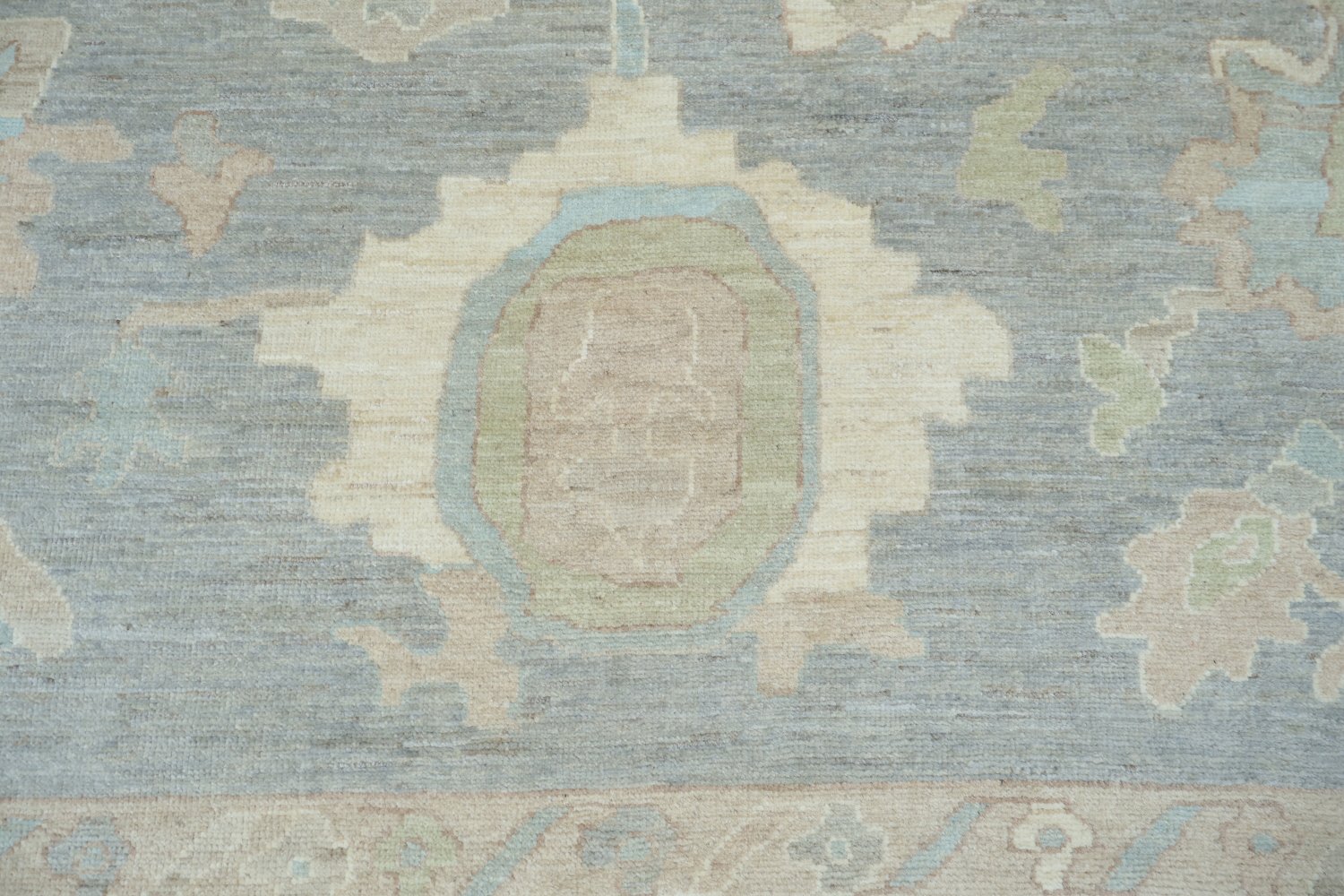 Vegetable Dye Gray Oushak Turkish Area Rug 9x12