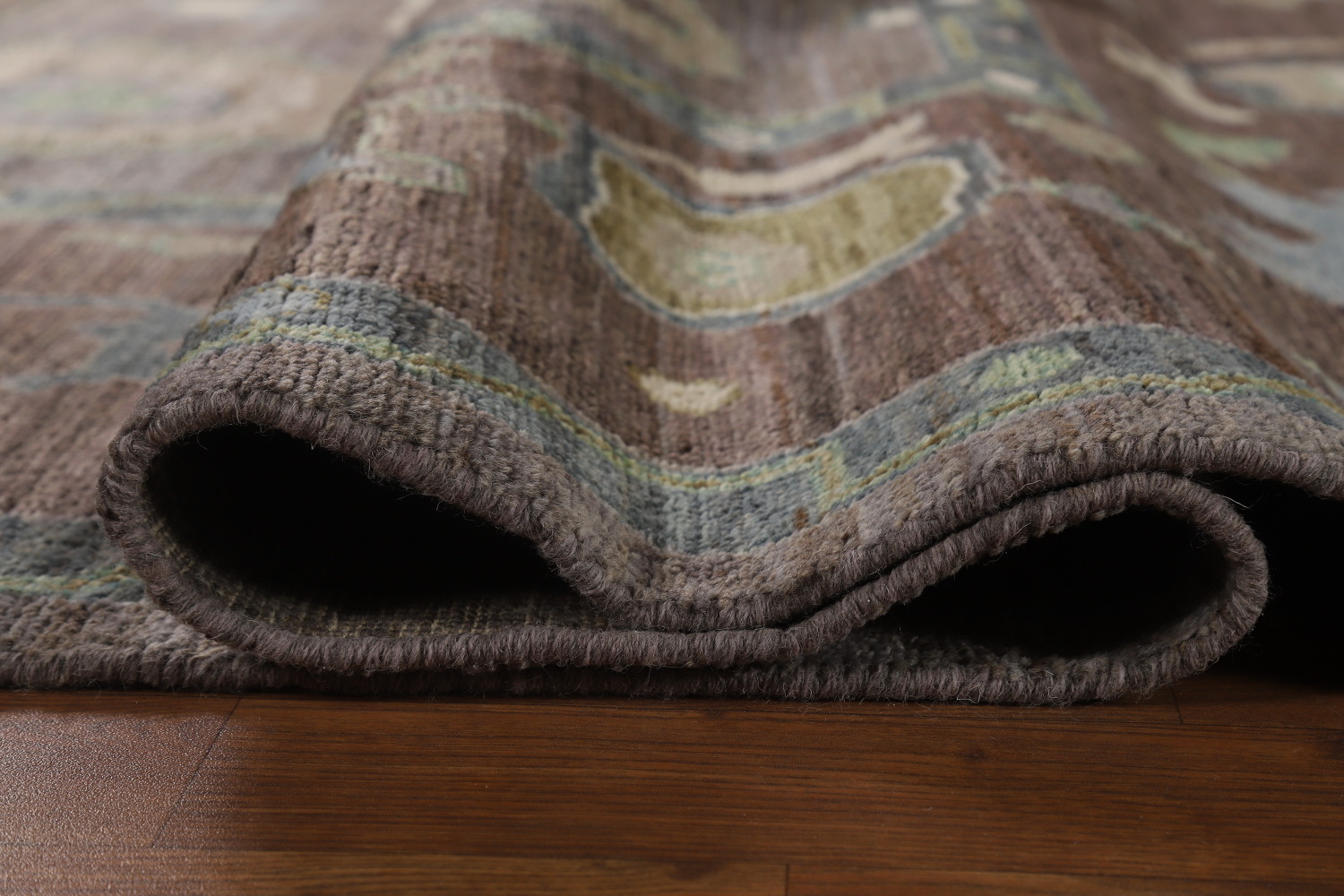 Vegetable Dye Brown Oushak Turkish Area Rug 9x12