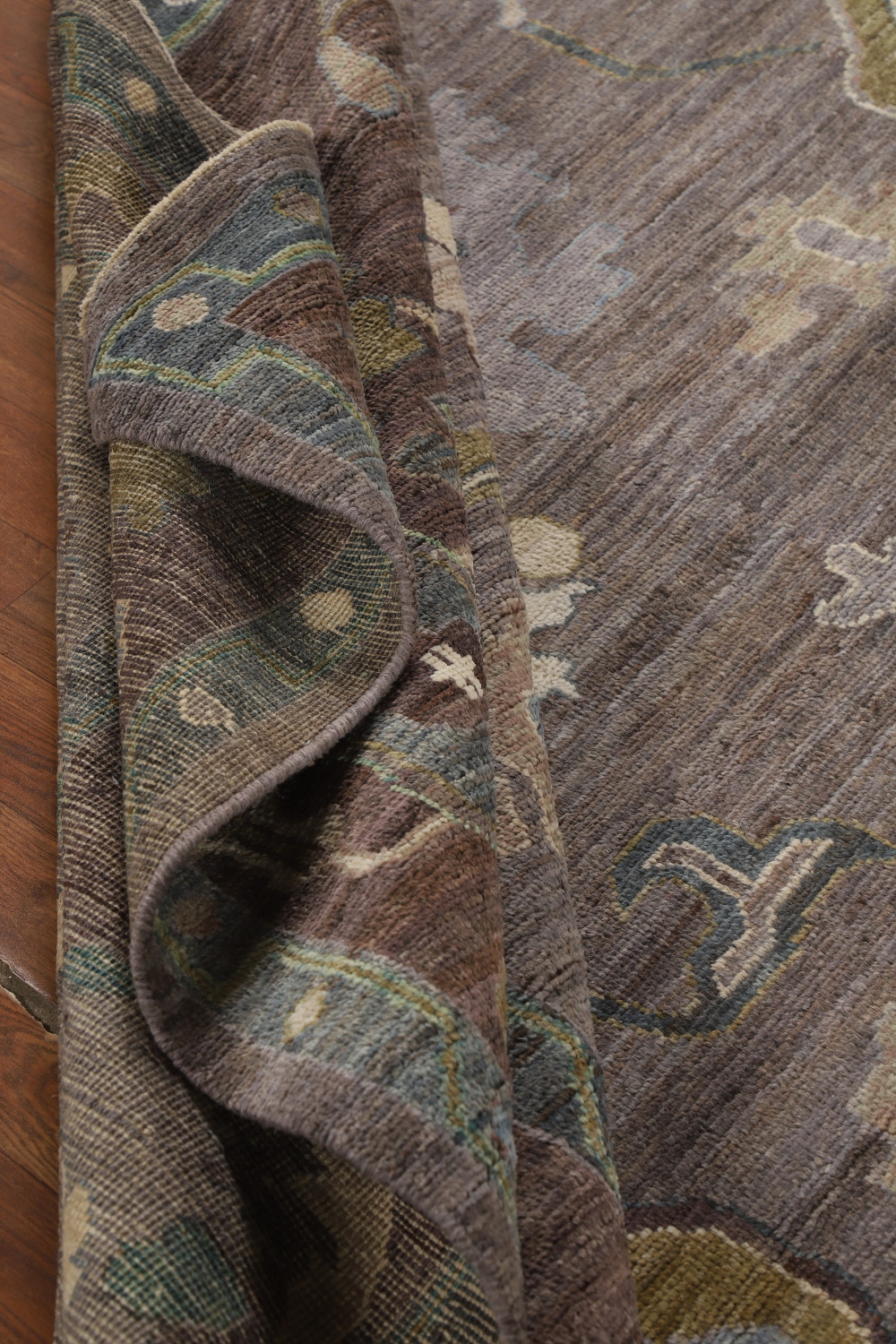 Vegetable Dye Brown Oushak Turkish Area Rug 9x12