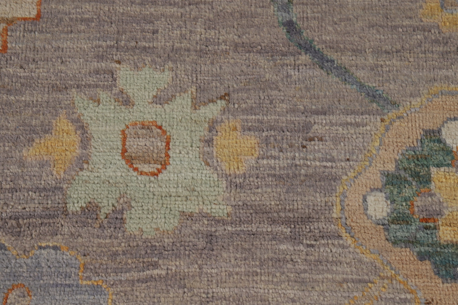 Vegetable Dye Floral Oushak Turkish Area Rug 9x12