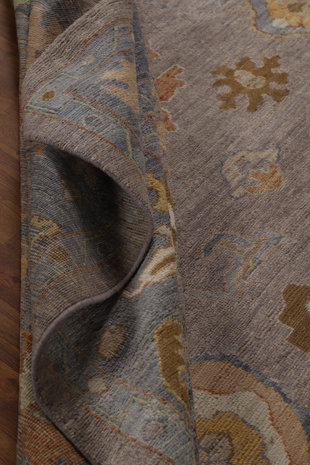 Vegetable Dye Floral Oushak Turkish Area Rug 9x12