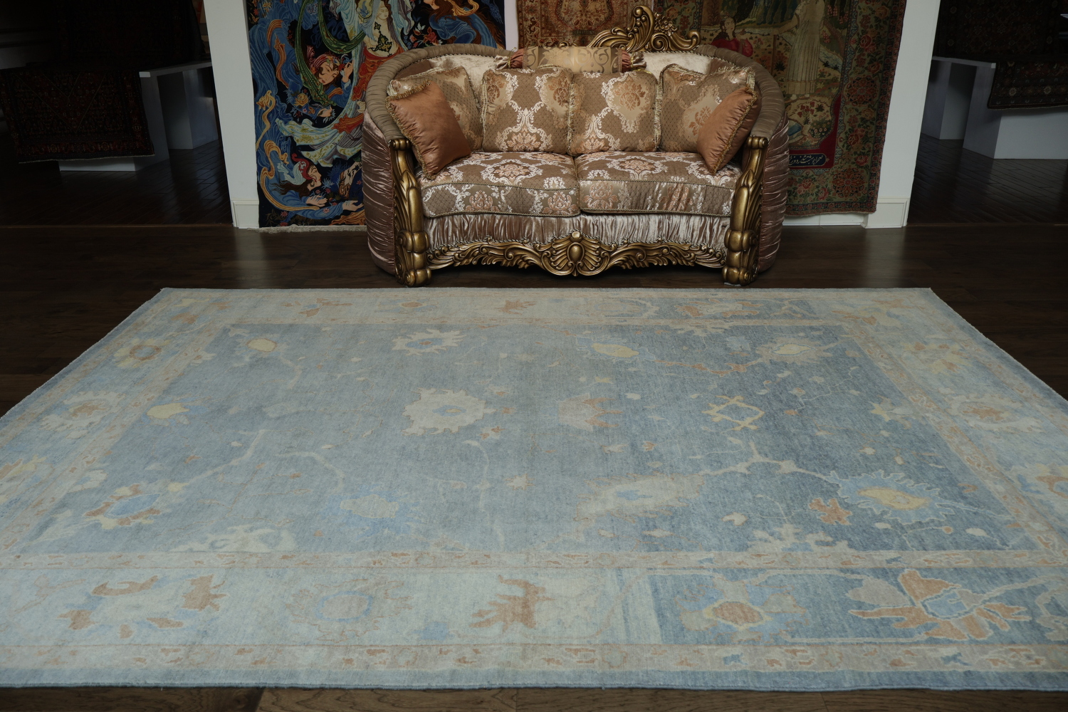Vegetable Dye Oushak Turkish Area Rug 8x12