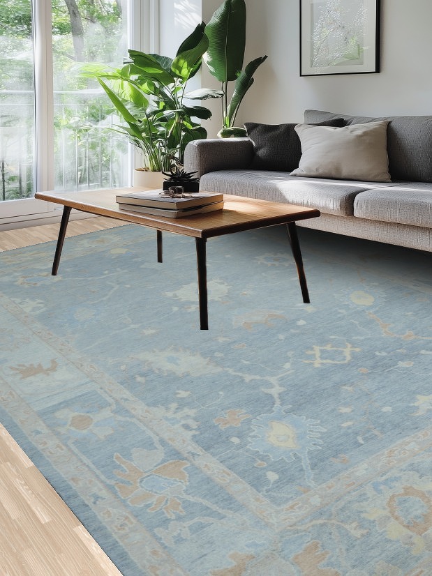 Vegetable Dye Oushak Turkish Area Rug 8x12