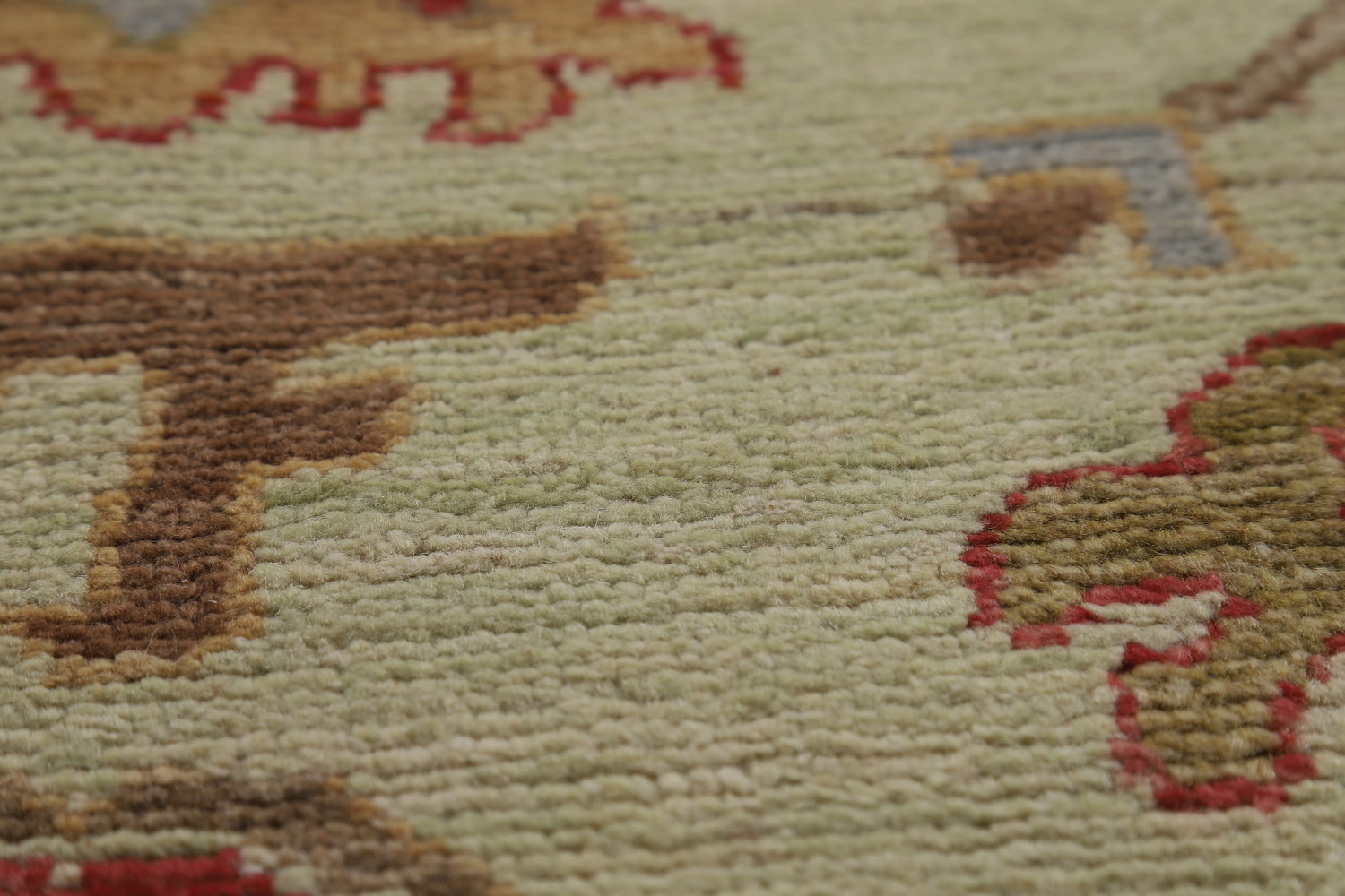 Vegetable Dye Green Oushak Turkish Area Rug 9x12