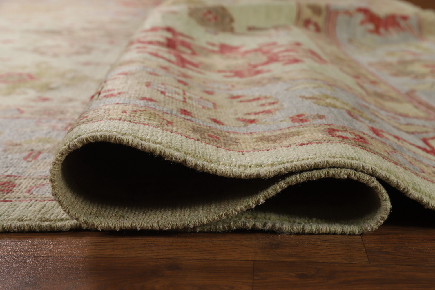Vegetable Dye Green Oushak Turkish Area Rug 9x12