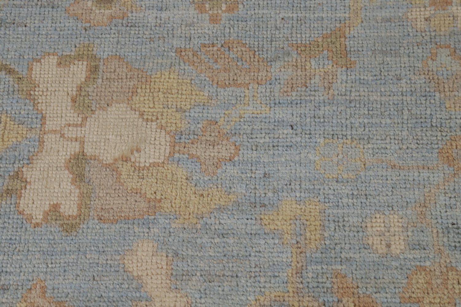 Vegetable Dye Blue Oushak Turkish Area Rug 9x12