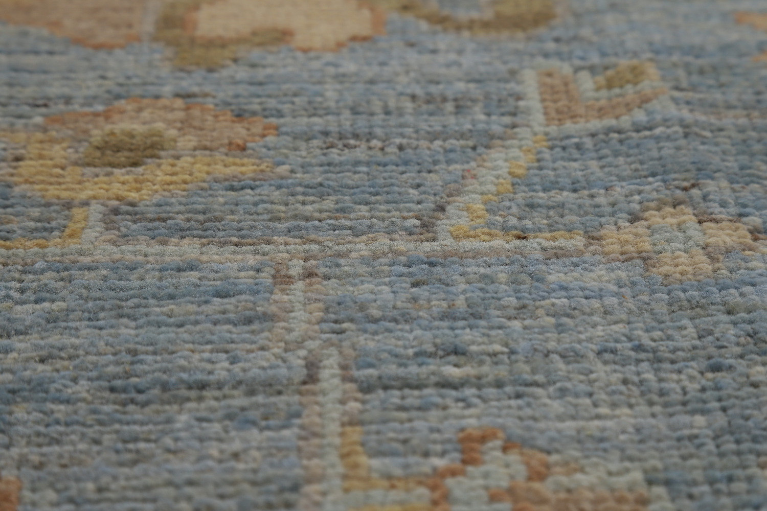 Vegetable Dye Blue Oushak Turkish Area Rug 9x12