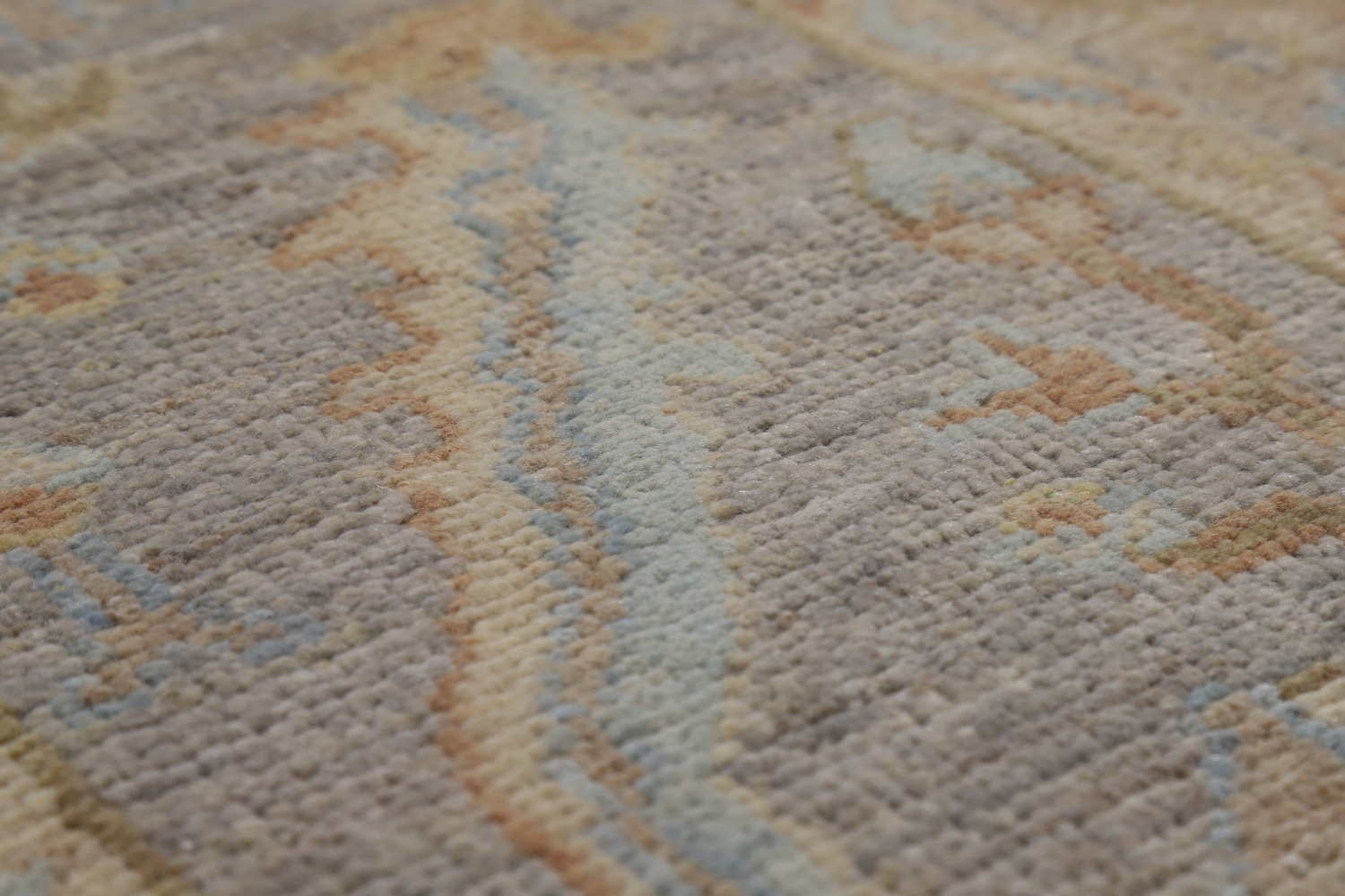Vegetable Dye Blue Oushak Turkish Area Rug 9x12