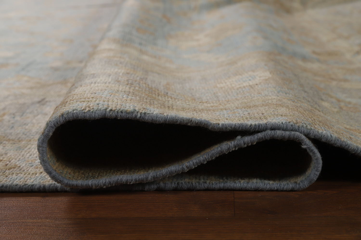 Vegetable Dye Blue Oushak Turkish Area Rug 9x12