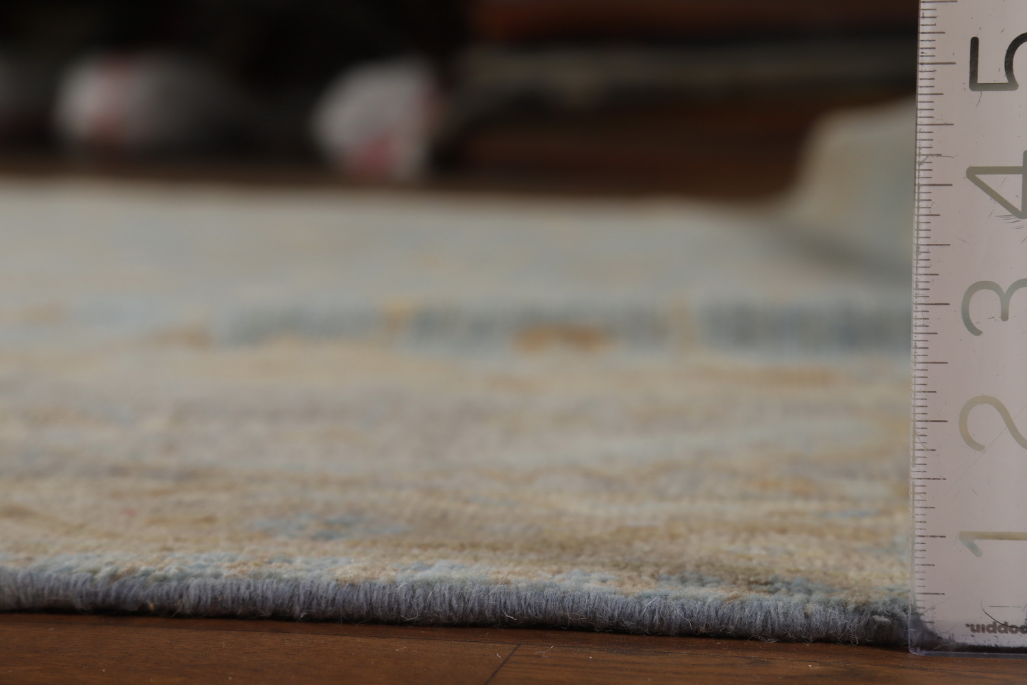 Vegetable Dye Blue Oushak Turkish Area Rug 9x12