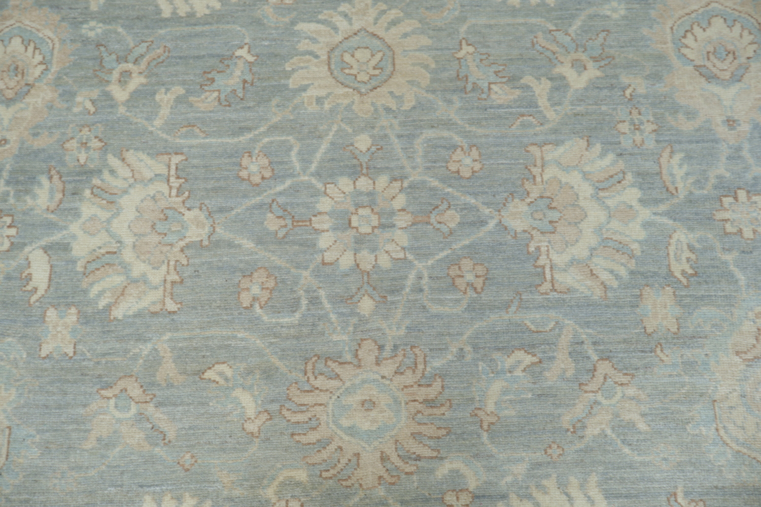 Vegetable Dye Gray Oushak Turkish Area Rug 9x12