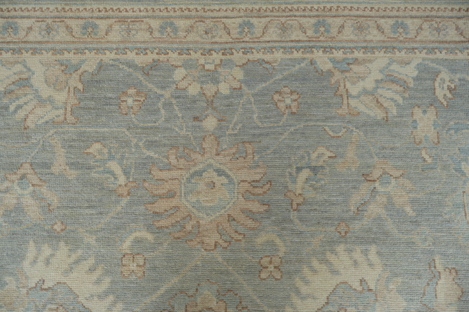 Vegetable Dye Gray Oushak Turkish Area Rug 9x12