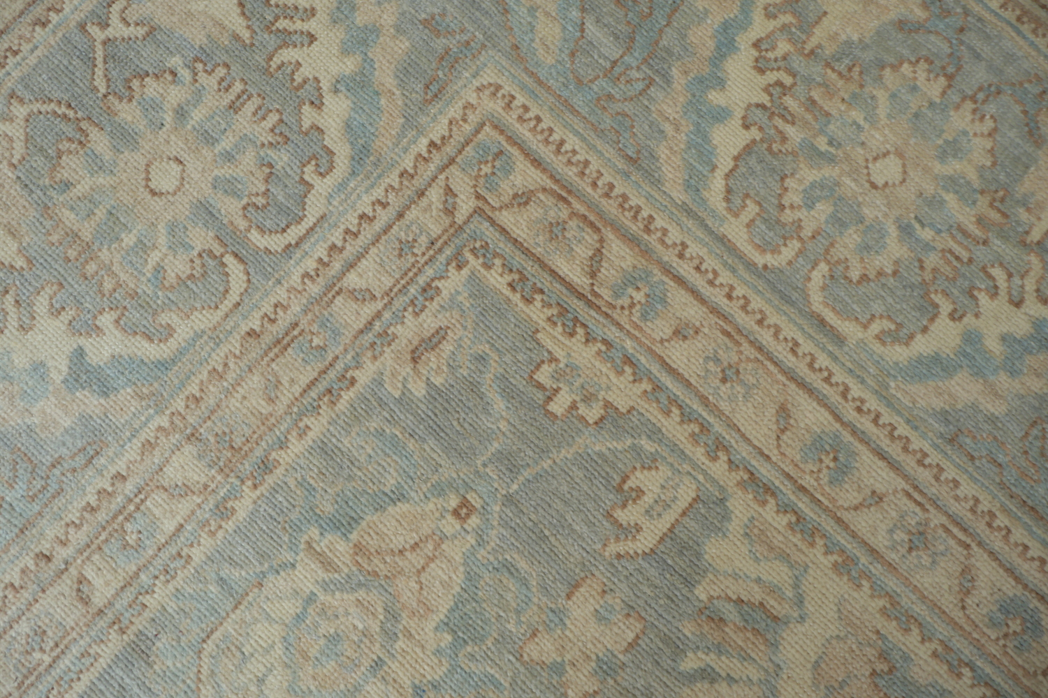 Vegetable Dye Gray Oushak Turkish Area Rug 9x12