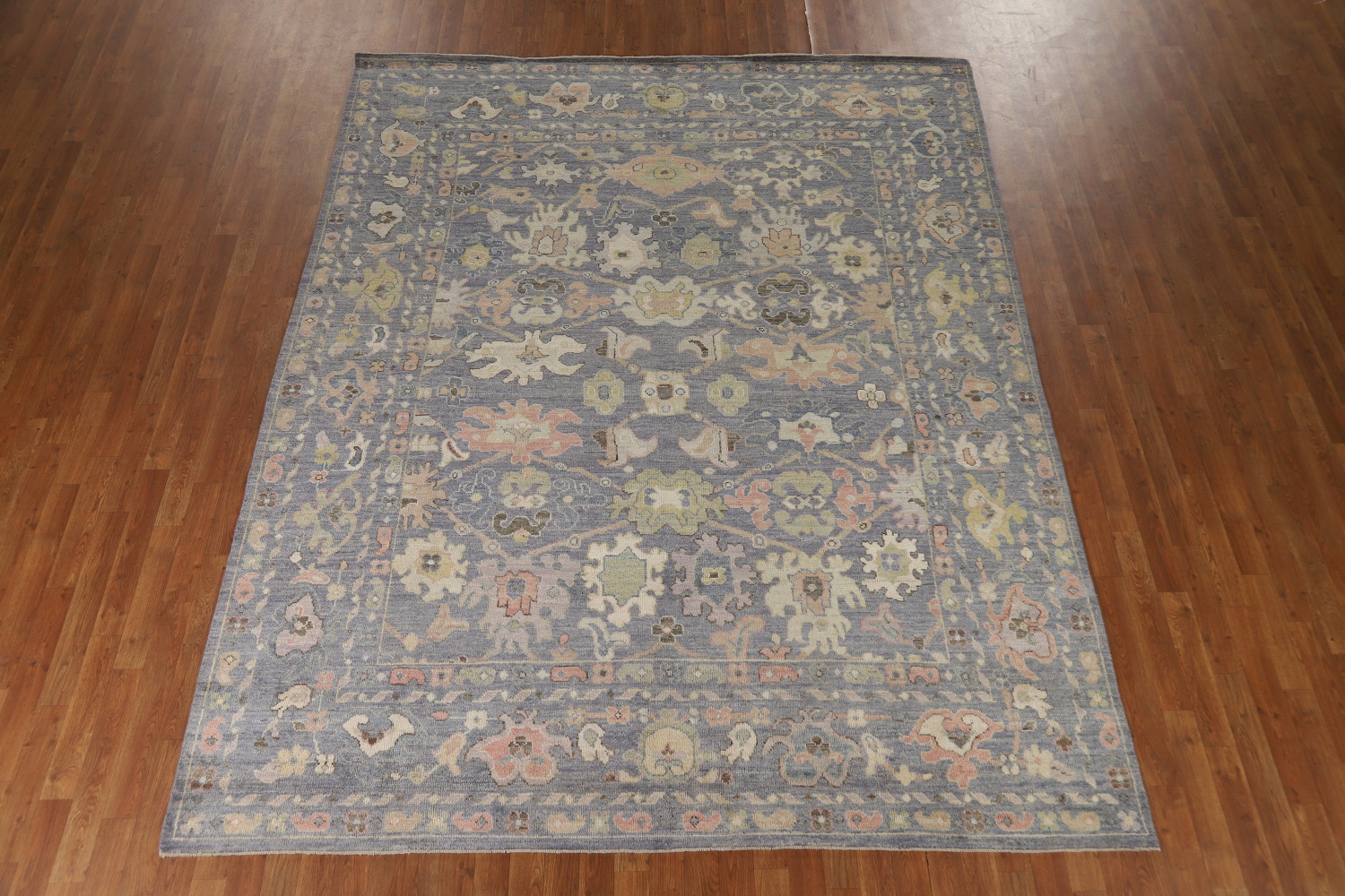 Vegetable Dye Blue Oushak Turkish Area Rug 8x10