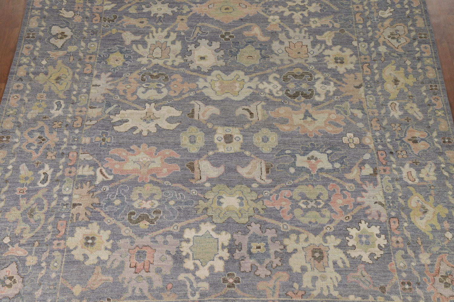 Vegetable Dye Blue Oushak Turkish Area Rug 8x10