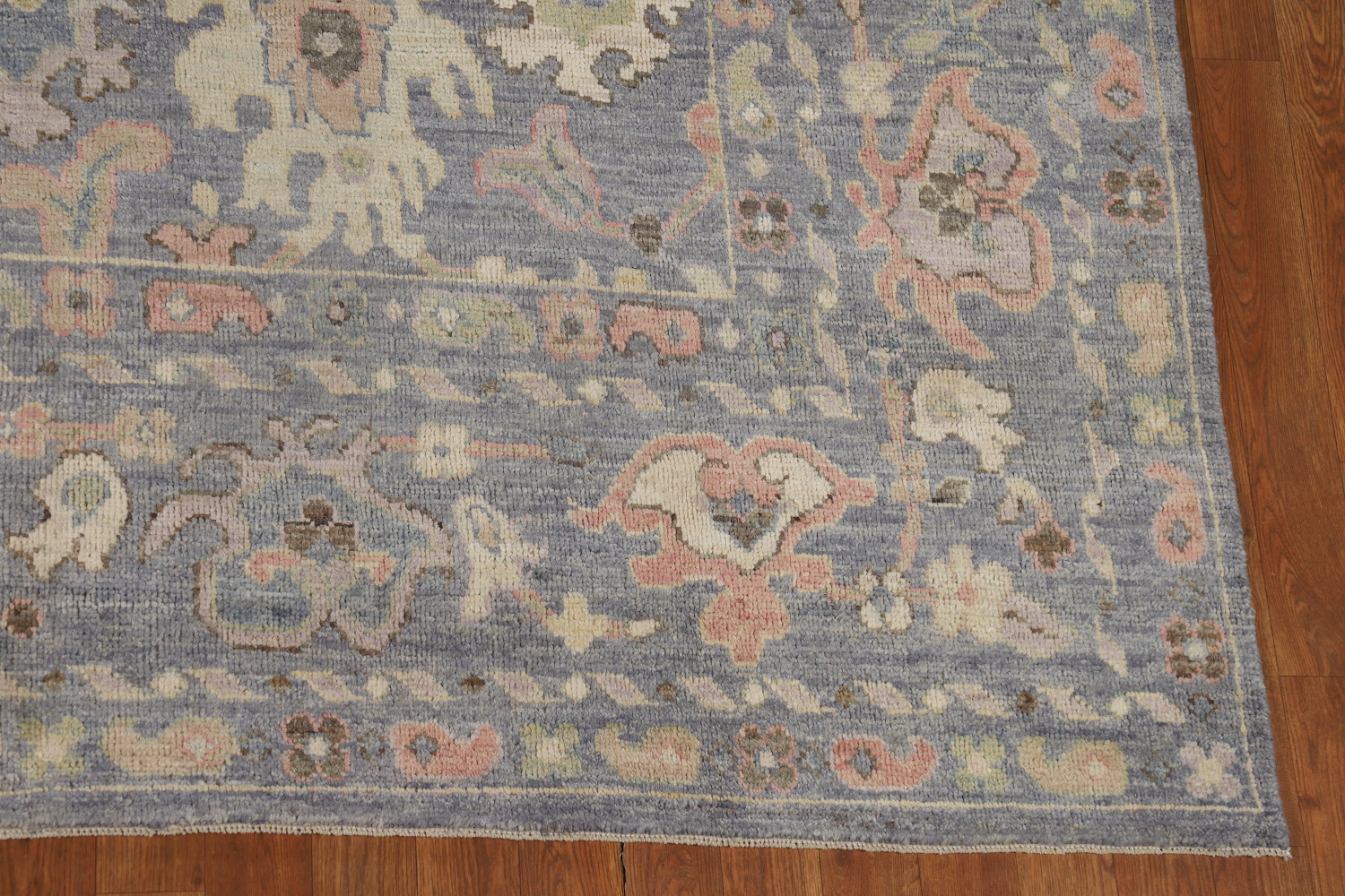 Vegetable Dye Blue Oushak Turkish Area Rug 8x10