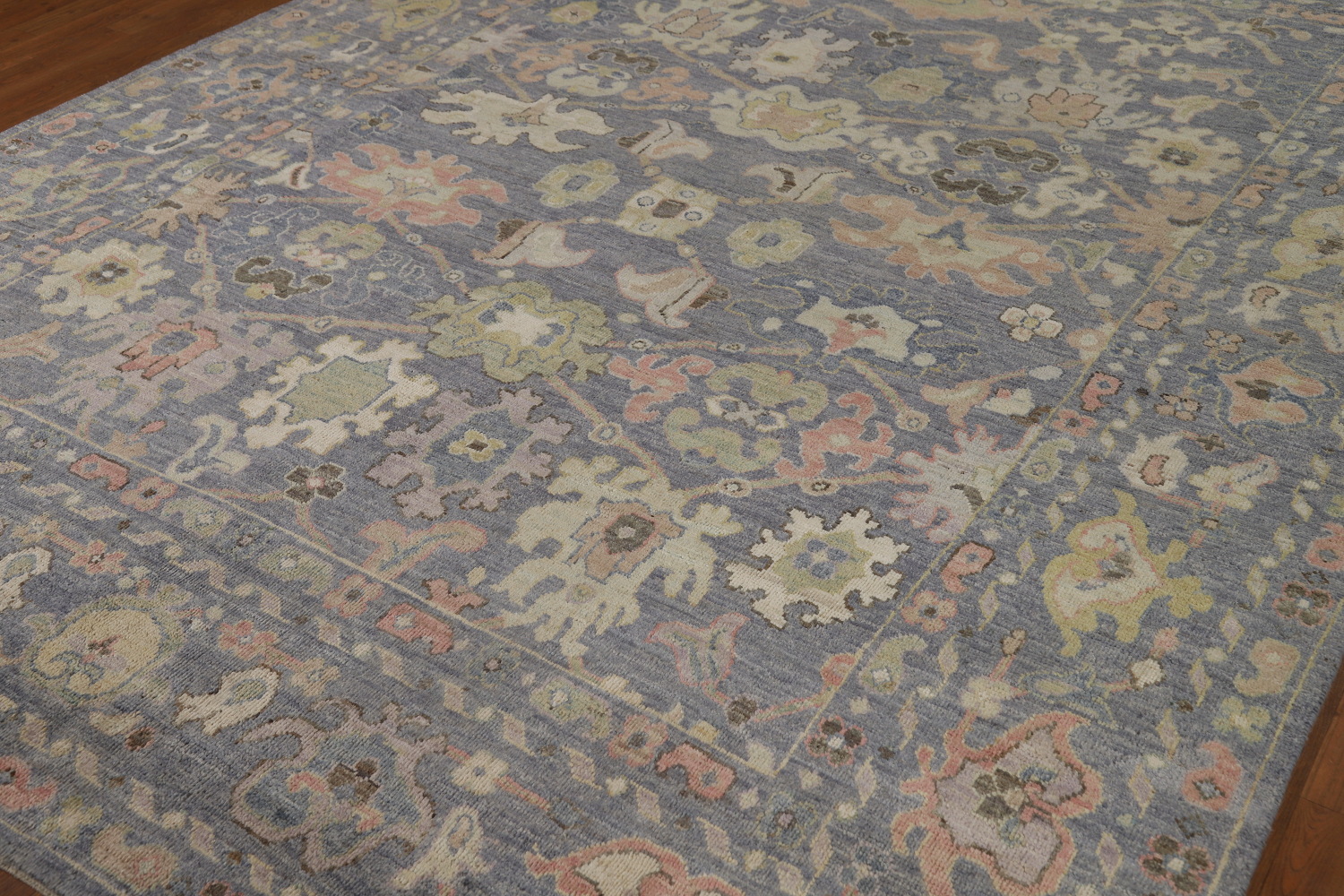 Vegetable Dye Blue Oushak Turkish Area Rug 8x10