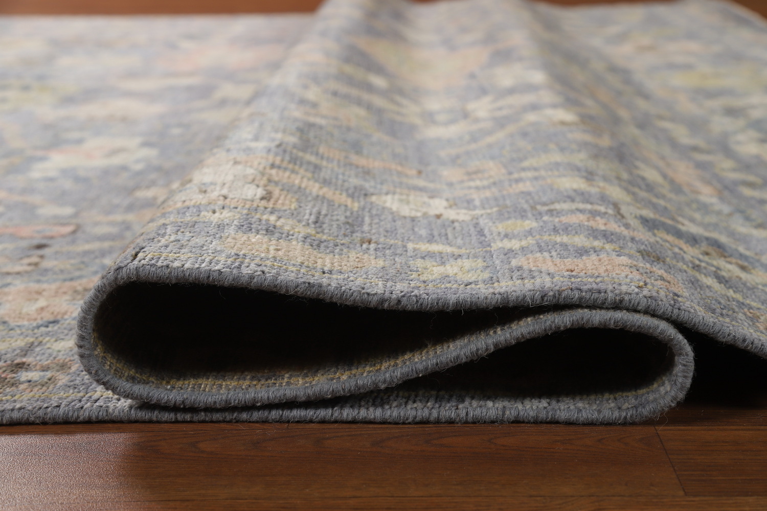 Vegetable Dye Blue Oushak Turkish Area Rug 8x10