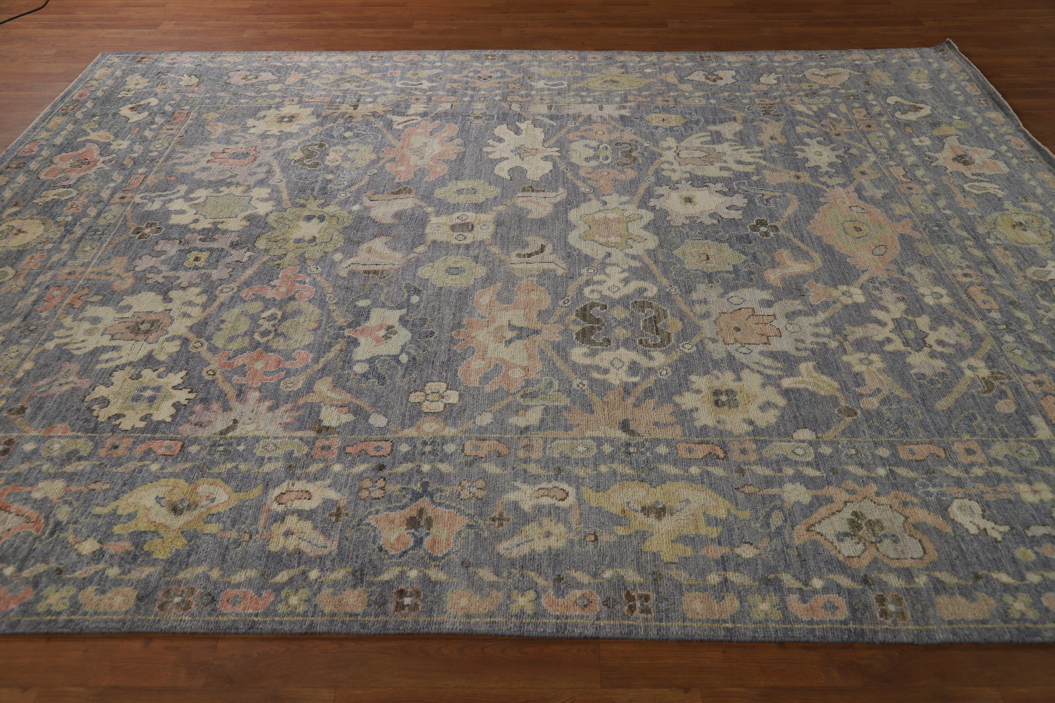 Vegetable Dye Blue Oushak Turkish Area Rug 8x10