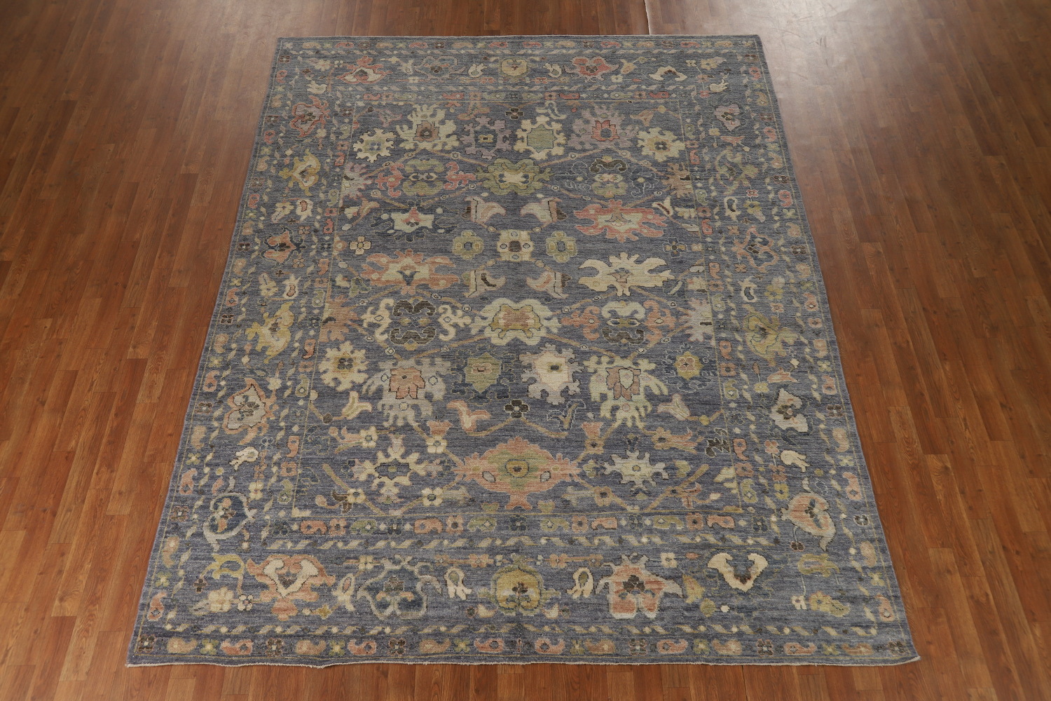 Vegetable Dye Blue Oushak Turkish Area Rug 8x10