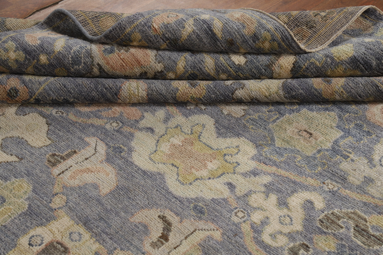Vegetable Dye Blue Oushak Turkish Area Rug 8x10