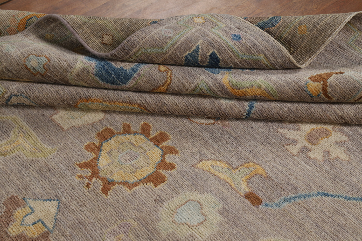 Vegetable Dye Floral Oushak Turkish Area Rug 8x10