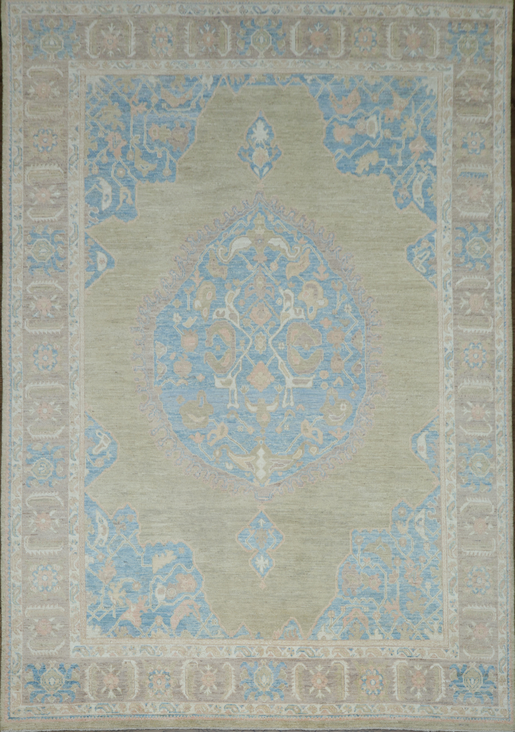 Vegetable Dye Oushak Turkish Area Rug 9x12