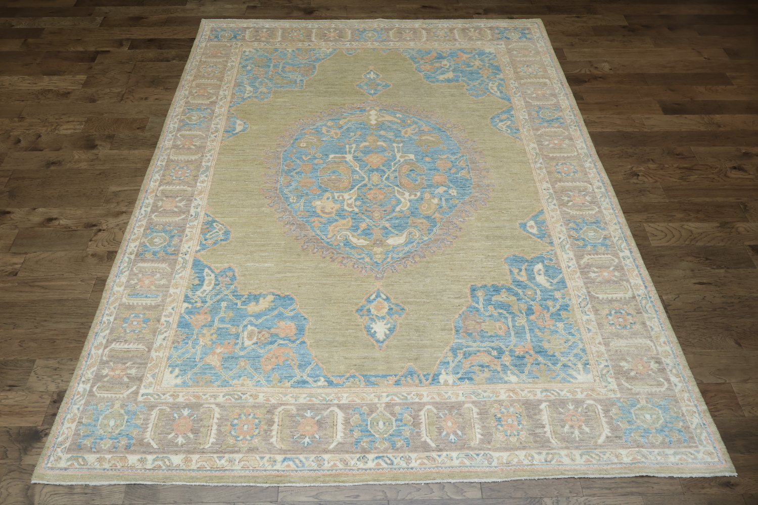 Vegetable Dye Oushak Turkish Area Rug 9x12