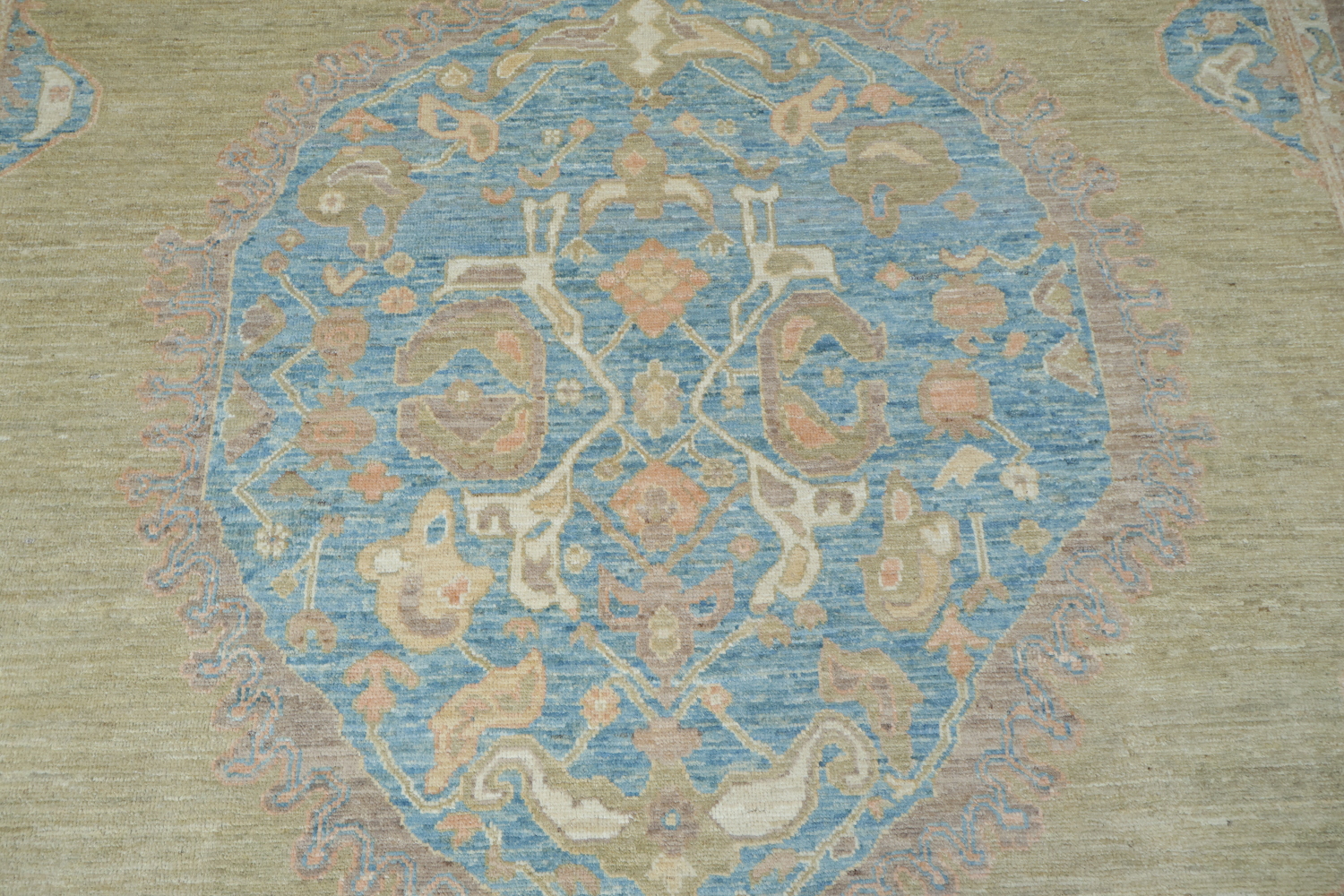 Vegetable Dye Oushak Turkish Area Rug 9x12