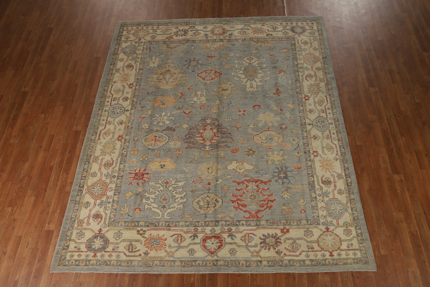 Vegetable Dye Floral Oushak Turkish Area Rug 8x10