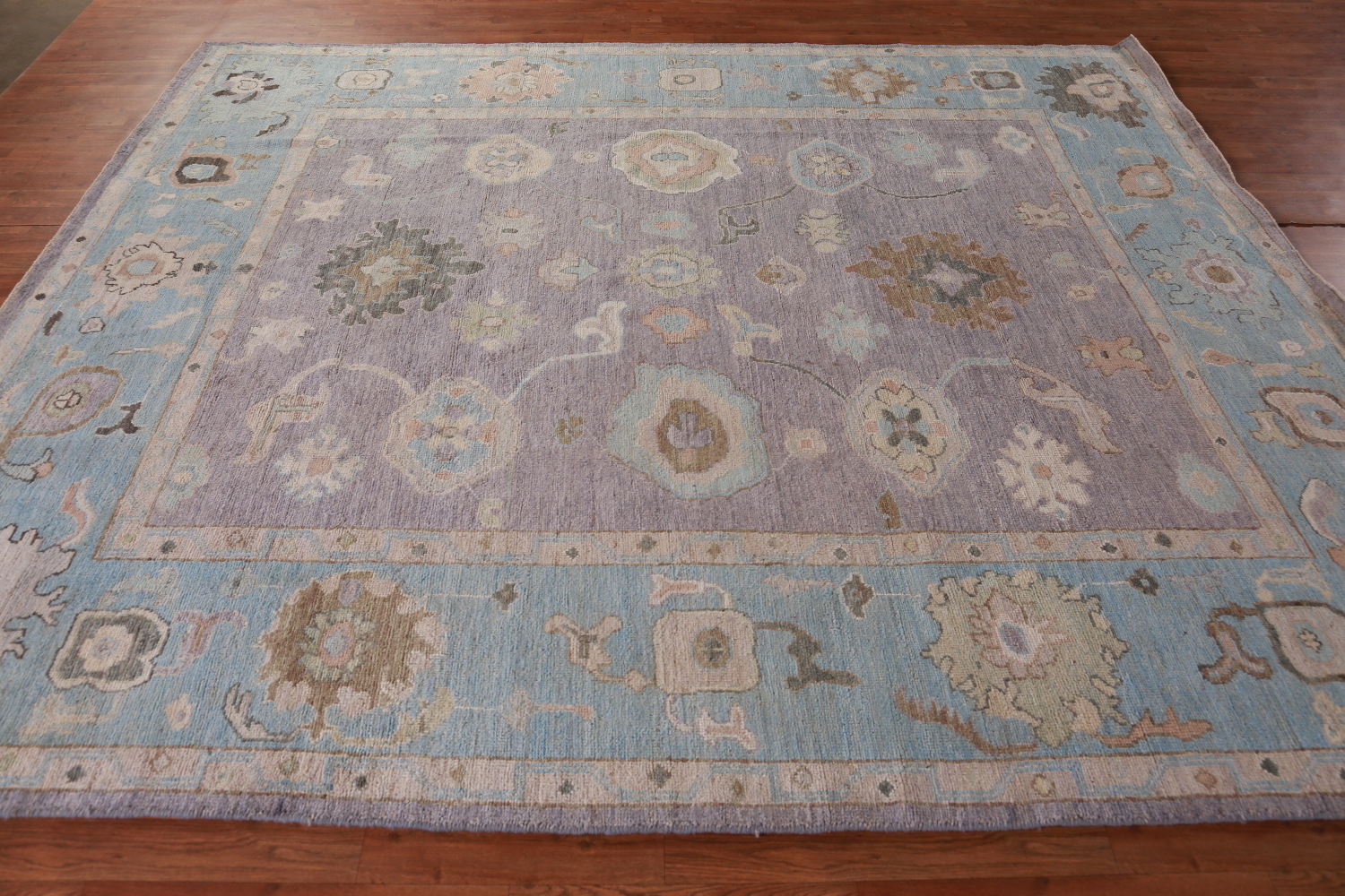 Vegetable Dye Purple Oushak Turkish Area Rug 8x10