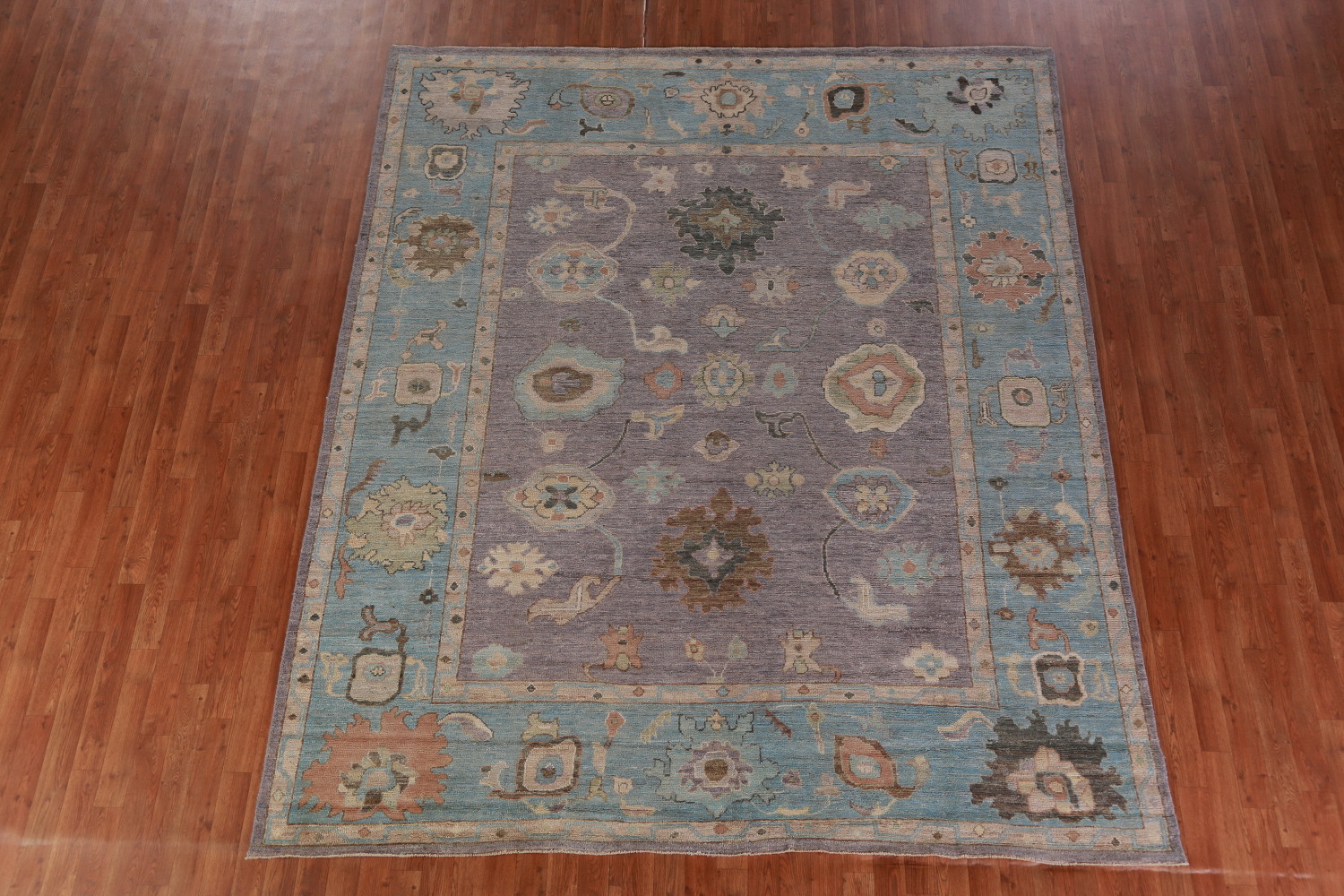 Vegetable Dye Purple Oushak Turkish Area Rug 8x10
