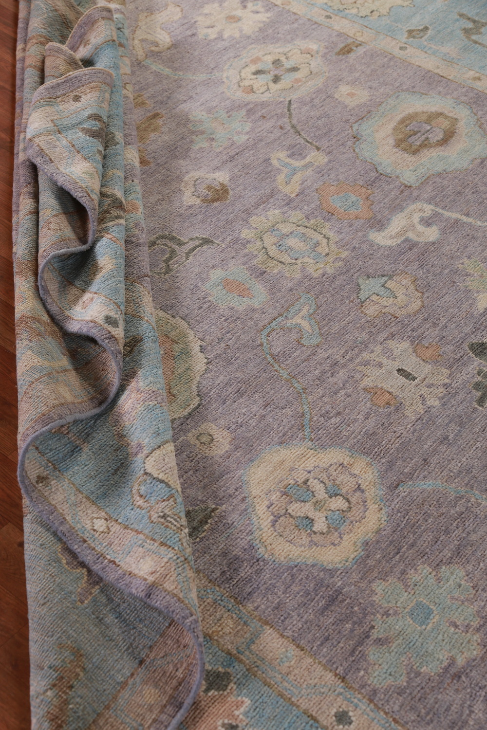Vegetable Dye Purple Oushak Turkish Area Rug 8x10