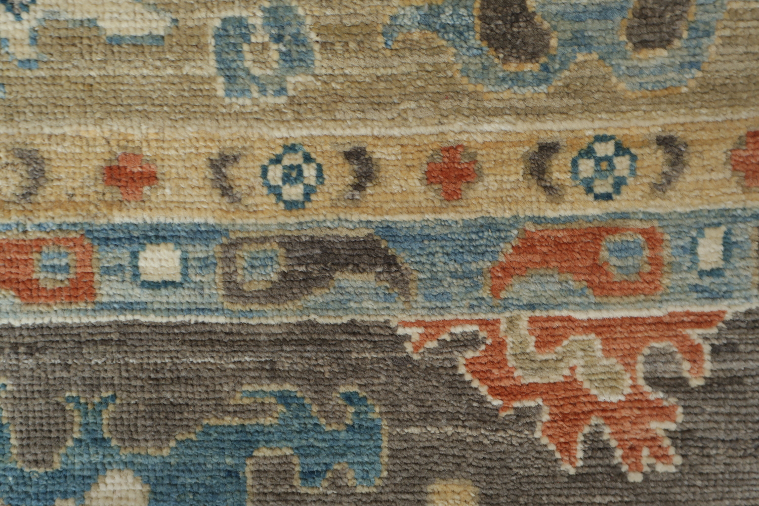 Vegetable Dye Floral Oushak Turkish Area Rug 9x12