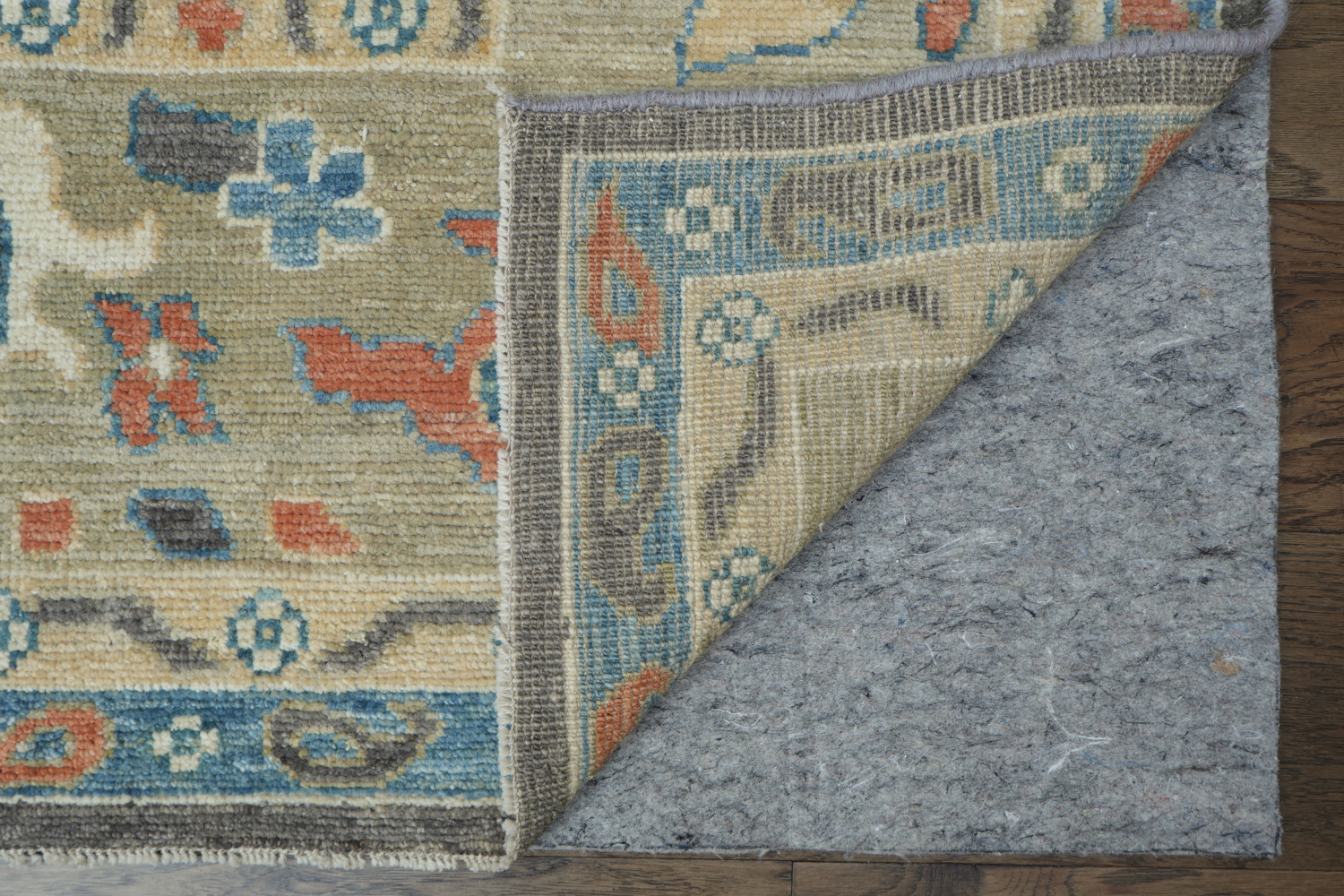 Vegetable Dye Floral Oushak Turkish Area Rug 9x12