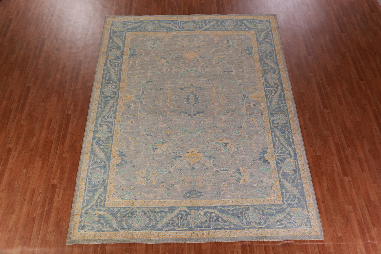 Vegetable Dye Wool Oushak Turkish Area Rug 9x12