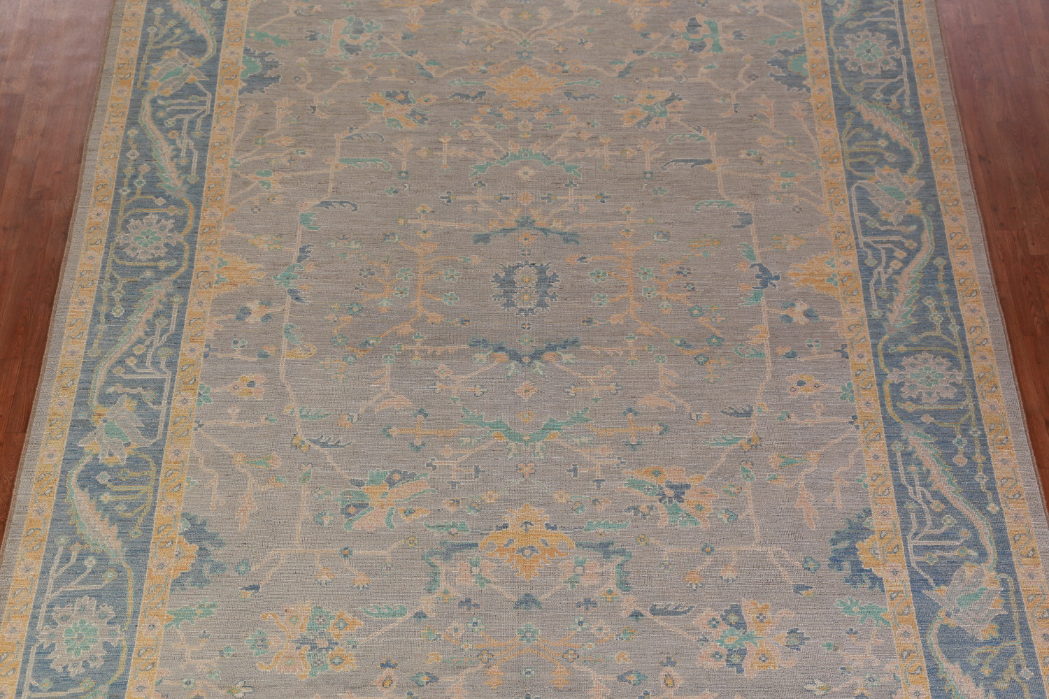 Vegetable Dye Wool Oushak Turkish Area Rug 9x12
