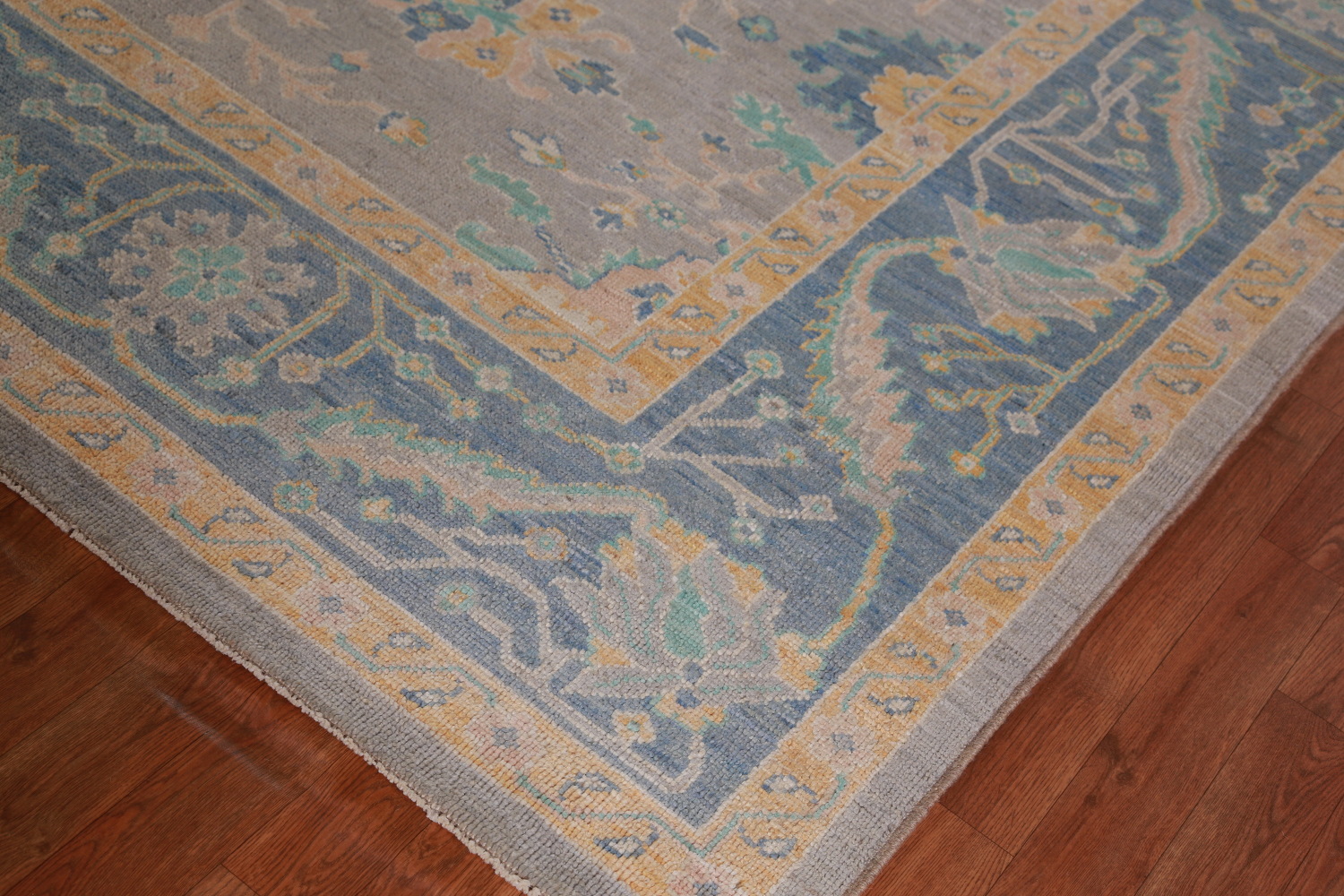 Vegetable Dye Wool Oushak Turkish Area Rug 9x12
