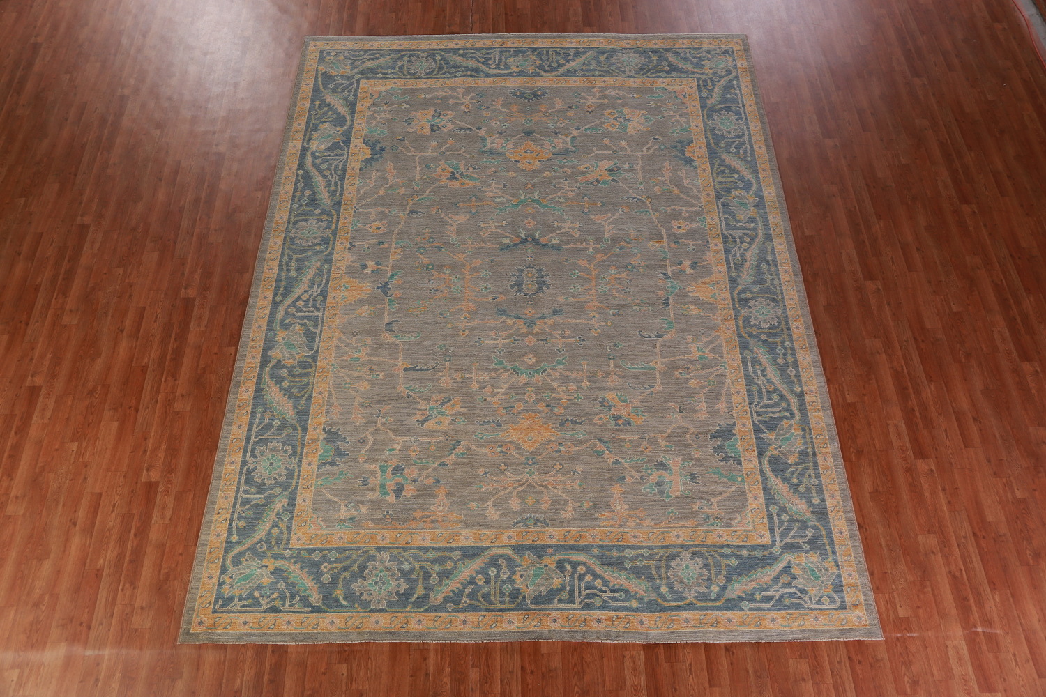 Vegetable Dye Wool Oushak Turkish Area Rug 9x12