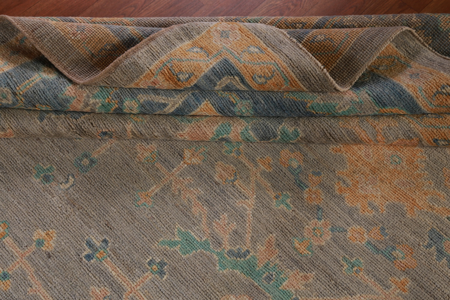 Vegetable Dye Wool Oushak Turkish Area Rug 9x12