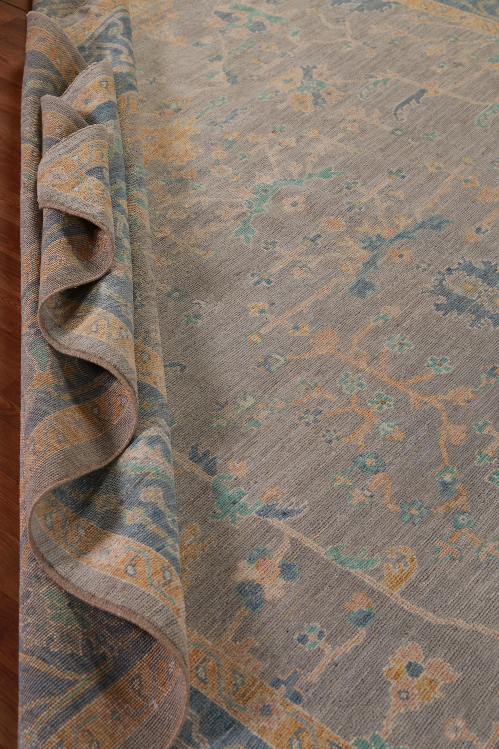 Vegetable Dye Wool Oushak Turkish Area Rug 9x12