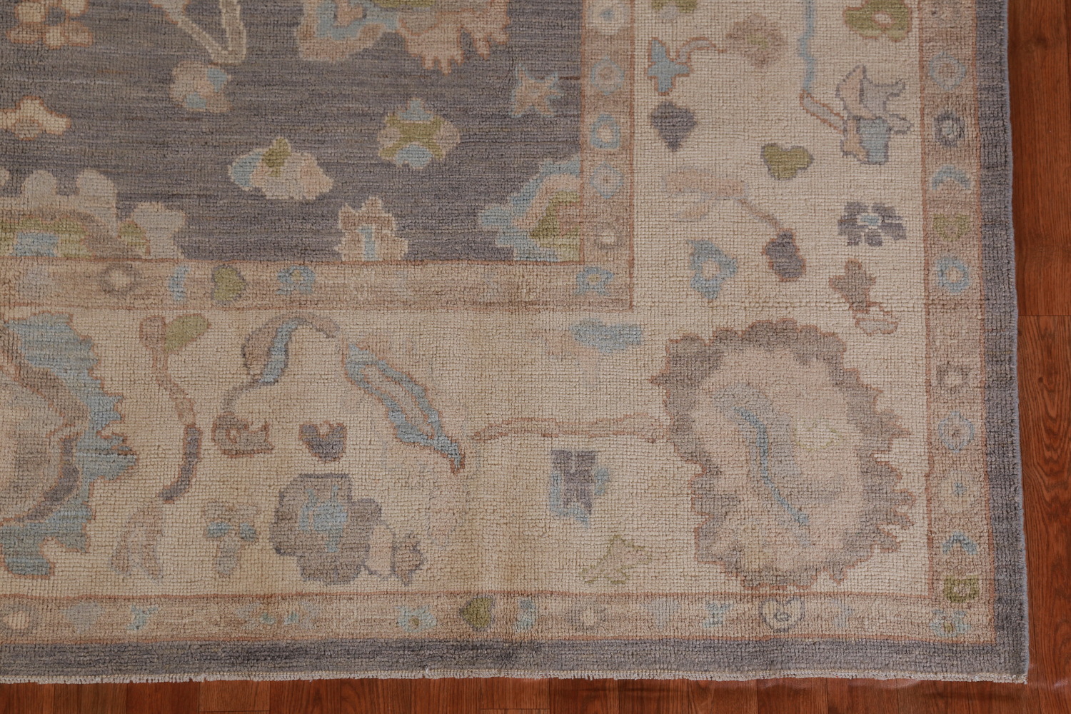 Vegetable Dye Gray Oushak Turkish Area Rug 8x9