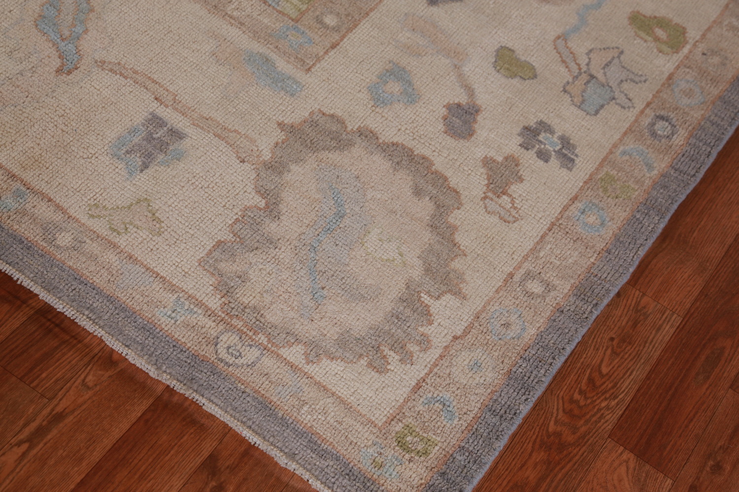 Vegetable Dye Gray Oushak Turkish Area Rug 8x9