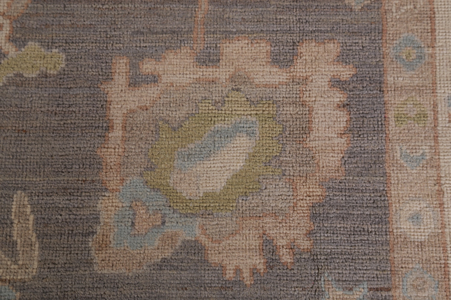 Vegetable Dye Gray Oushak Turkish Area Rug 8x9