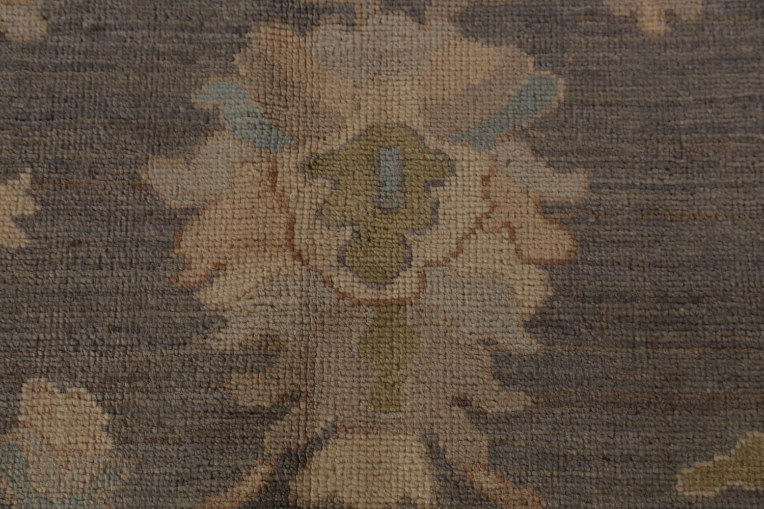 Vegetable Dye Gray Oushak Turkish Area Rug 8x9