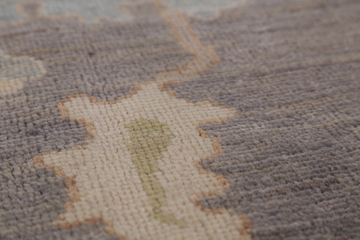 Vegetable Dye Gray Oushak Turkish Area Rug 8x9
