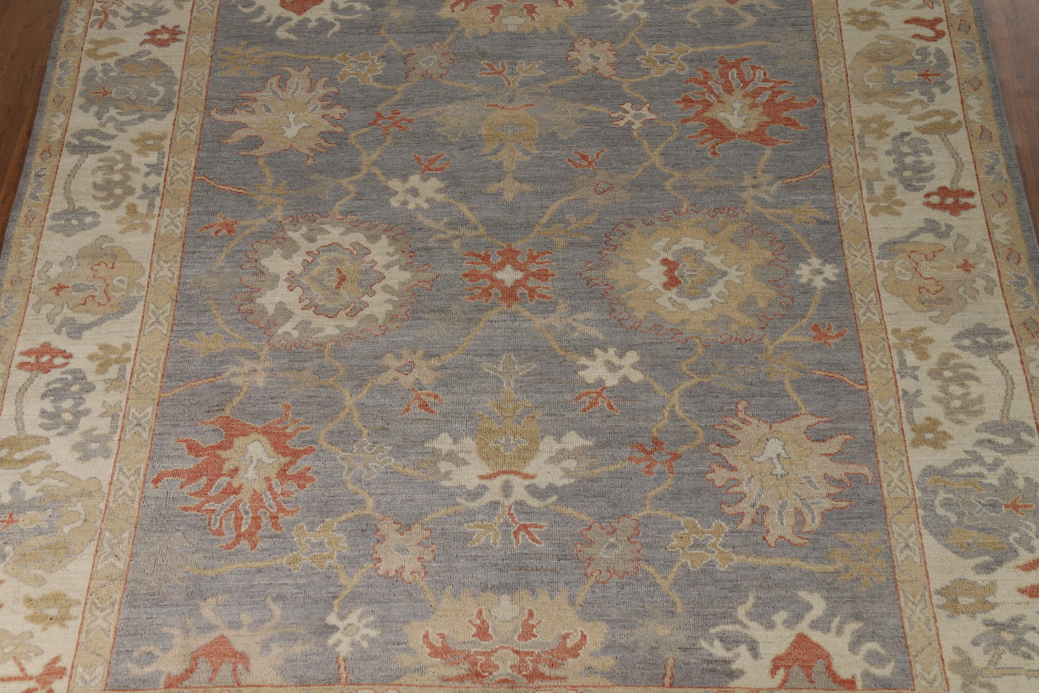 Vegetable Dye Floral Oushak Turkish Area Rug 8x10