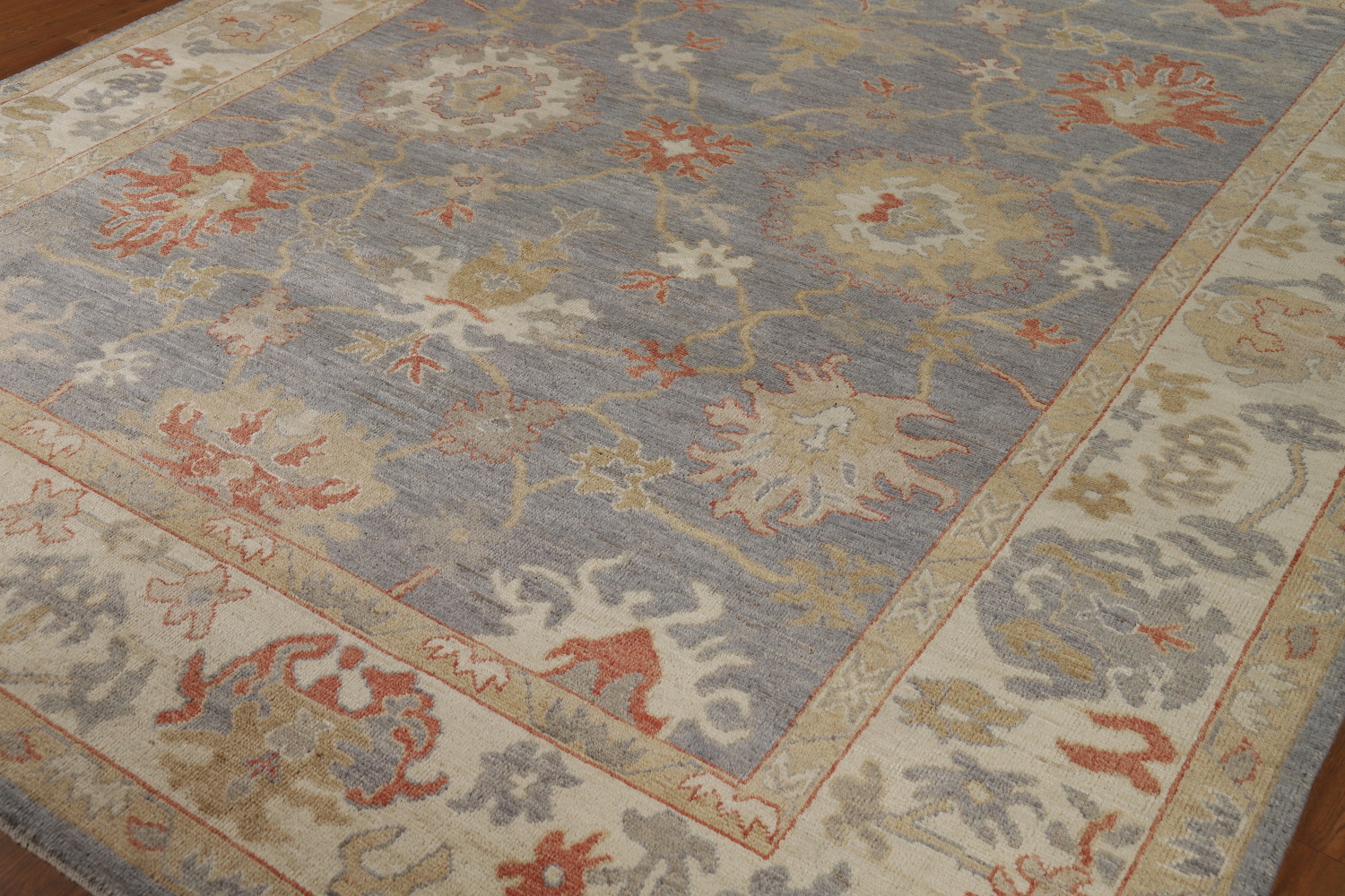 Vegetable Dye Floral Oushak Turkish Area Rug 8x10